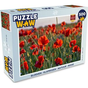 Puzzel Bloemen - Klaprozen - Natuur - Rood - Legpuzzel - Puzzel 500 stukjes