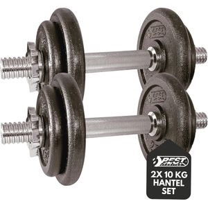 Verstelbare Halterset 2 x 10 kg - Gietijzer Dumbbell-set voor Thuis Fitness