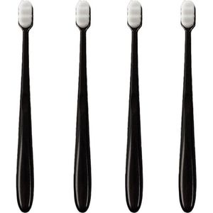 SPAREN: 4x Ultra-fijne tandenborstel - zachte tandenborstel voor diepere reiniging - Tandenborstel met 10.000 haren - zacht, een massage voor je tanden - zwart