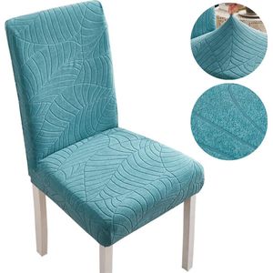 Stoelhoes voor Eetkamer stoel of lage bureaustoel - Petrol Blue stretch hoes voor stoel