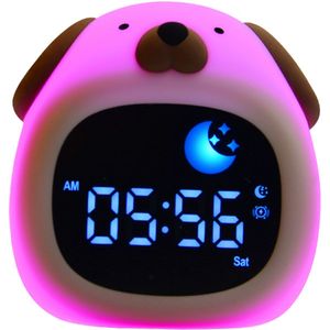 Blaffie de Hond Slaaptrainer - Kinderwekker - Incl. USB Kabel - Met nachtlamp functie en wekker timer - 8 kleuren - 3 lichtsterktes - Met slaapmelodietjes - Ook leuk als nachtlampje voor peuters en baby”s
