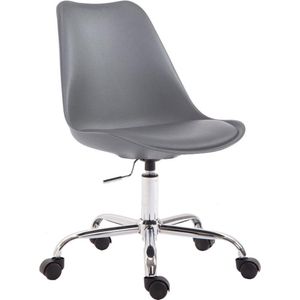 Bureaustoel - Stoel - Scandinavisch design - In hoogte verstelbaar - Kunstleer - Grijs - 48x54x91 cm