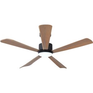 Evolar EVO-CF52BWD - Plafondventilator - Dimbare LED-verlichting - Hout/Zwart - 5 bladen