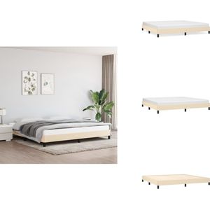 vidaXL Bedframe - Bedframe - Bed - Slaapmeubel - Bedframe zonder matras stof crèmekleurig 200x200 cm