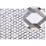 AYDIN - Laagpolig vloerkleed - Grijs - 140 x 200 cm - Koeienhuid leer