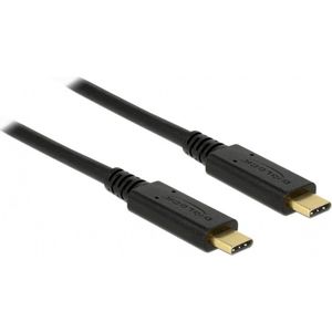Premium USB-C naar USB-C kabel met E-Marker chip - USB3.2 (tot 10 Gbit/s) - PD tot 20V/3A - video tot 8K 30Hz / zwart - 0,50 meter