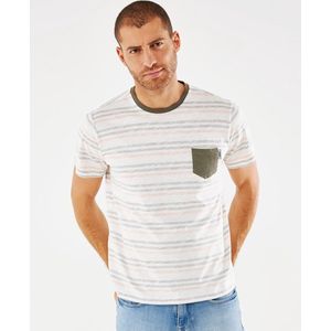 Printed Stripe T-shirt Mannen - Army Green - Maat L