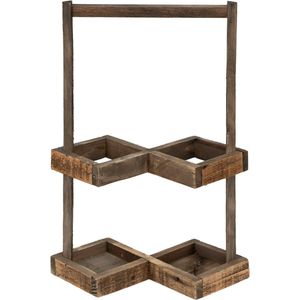 Clayre & Eef Wijnrek 27x14x42 cm Bruin Hout Flessenrek