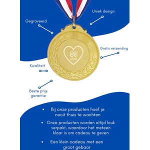 Akyol - 50 jaar medaille goudkleuring - Hoera 50 jaar - familie vrienden - cadeau