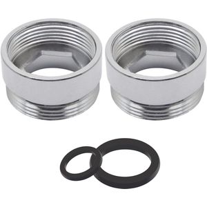 Adapter 2 STKS Beluchter Connector Massief Metalen Kraan Tap Connector voor Waterzuiveraar (20mm Vrouwelijk naar 22mm Mannelijk)