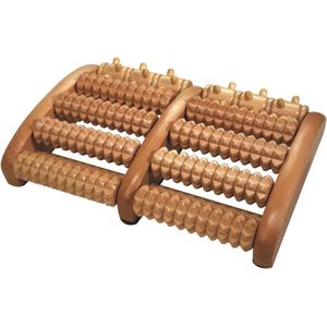 Houten voetmassagerol - voetroller voor voetreflexzonemassage - geschikt voor plantaire fasciitis en hielspoor - lotushout massage roller