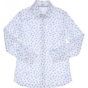 GYMP-Wit hemd--White/Blue-Maat 122