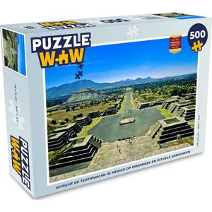 Puzzel Uitzicht op Teotihuacán in Mexico op piramides en rituele gebouwen - Legpuzzel - Puzzel 500 stukjes