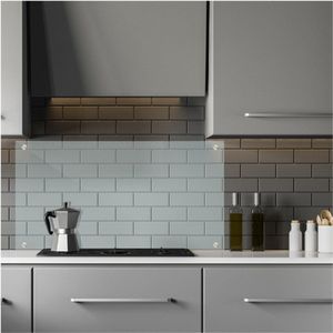 Glazen Achterwand Keuken - Spatbescherming 70 x 40 Cm - Transparant - Muurplaat voor Modern Keukeninterieur