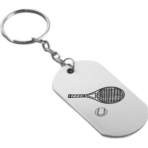 Akyol - tennisraket met bal Sleutelhanger - Tennis - de echte tennis liefhebber - tennis - tennis sleutelhanger - tennisbal - tennissen - 5 x 2.5 CM