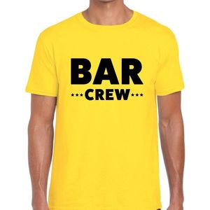 Bar crew tekst t-shirt geel heren - evenementen staff / personeel shirt S
