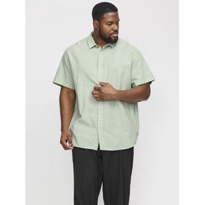 JACK&JONES PLUS JJEBREEZE LINEN BLEND SHIRT SS SN PLS Heren Overhemd - Chambray Blue