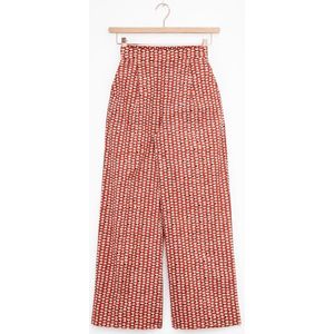 Sissy-Boy - Terracotta wide leg broek met print