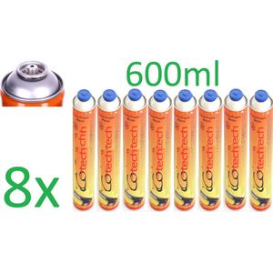 SMH LINE® Gasflessen - 8x 600ml - EN417 Schroefventiel - Gasfles voor onkruidbrander
