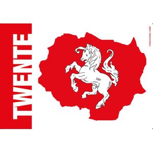 Sticker Twente (rode landkaart)