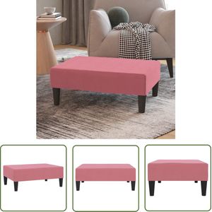The Living Store Voetenbank 78x56x32 cm fluweel roze - Voetbank - Fluweel Bank - Roze Bank - Lounge Meubilair - Relax Stoel