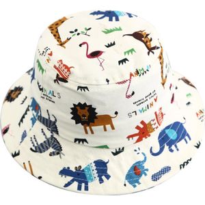 Zonnehoedje Vissershoedje Kind - safari dieren - peuter kleuter (2-4 jaar) - zomer hoed jongens meisjes