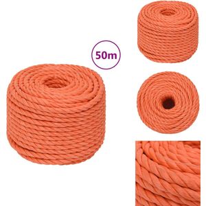 vidaXL Werktouw - Werktouwen - Touw - Gedraaid Touw - Werktouw 16 mm 50 m polypropeen oranje