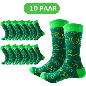 10 paar Ierse groene Sokken - Irish Socks - St. Patricksday - Dames/Heren Maat 40 t/m 46