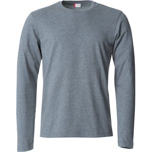 Clique lichtgewicht T-shirt met lange mouwen Grijs-melange maat XXL