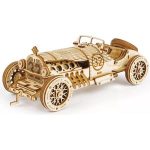 BrightWise® Robotime Grand Prix Auto Hout Modelbouw Pakket Zonder Lijm - Bouwpakketten volwassenen - Bouwpakketten kinderen - Modelbouwpakketten volwassenen - Miniatuur bouwpakket volwassenen - Modelbouw auto