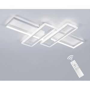 LuxiLamps - Moderne LED Kroonluchter - Led Plafond Kroonluchter Wit - Dimbaar met Afstandsbediening - Moderne Kroonluchter - 90 cm