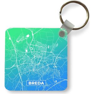 Sleutelhanger - Uitdeelcadeautjes - Stadskaart - Breda - Nederland - Blauw - Plastic