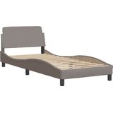 vidaXL - Bed - met - matras - stof - taupe - 90x190 - cm