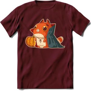 Graaf Dracula kat T-Shirt Grappig | Dieren katten halloween Kleding Kado Heren / Dames | Animal Skateboard Cadeau shirt - Burgundy - XL