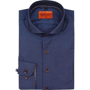 Suitable - Twill Overhemd Indigo - Heren - Maat 41 - Slim-fit