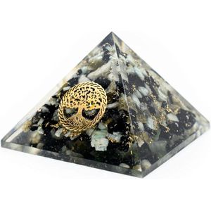 Orgonite Piramide van Chrysocolla – Tree of Life (40 mm)