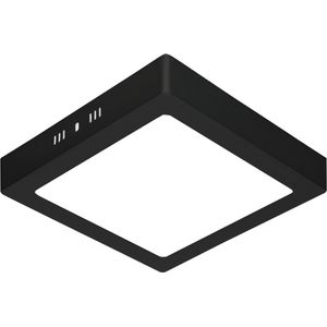 LED Paneel - 30x30 - 28W - Helder/Koud Wit 6400K - Mat Zwart - Opbouw - Vierkant - Aluminium