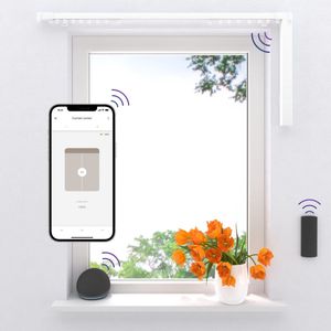 Radeco® Elektrische gordijnrail - Dubbelzijdig op te hangen - Smart home gordijnrail - lengte 300 cm