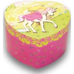 Sieradendoos voor Kinderen - Prinses en Paard - Hartvormig - Simply for Kids - Roze - Met Ballerina