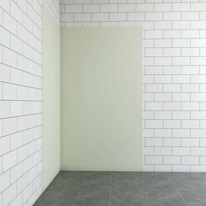 Aica B:80xL:80xH:210cm ivoorwitte aluminium composiet platen , 3 mm dik-Set van 2 douchewandpanelen inclusief profielen-Wandpanelen