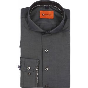 Suitable - Twill Overhemd Antraciet - Heren - Maat 41 - Slim-fit