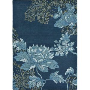 Wedgwood - Fabled Floral Navy 37508 Vloerkleed - 170x240  - Rechthoek - Laagpolig Tapijt - Klassiek - Blauw, Goud