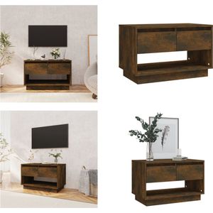 vidaXL Tv-meubel 70x41x44 cm spaanplaat gerookt eikenkleurig - Tv-kast - Tv-kasten - Tv-standaard - Wandtafel