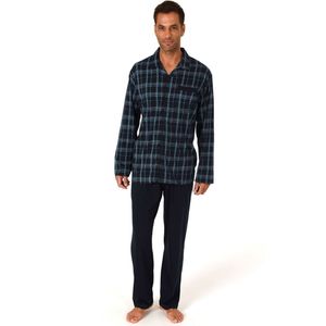 Normann heren doorknoop pyjama Trend 71284 - Blauw - XXL/56