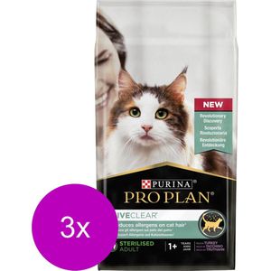 Pro Plan Cat Liveclear Sterilised Adult - Kattenvoer - 3 x Kalkoen 1.4 kg