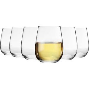 servies 6 stuks Corto Stemless wijnglazen set - Moderne stijl glas drinken glazen rode, witte wijn - 360ml