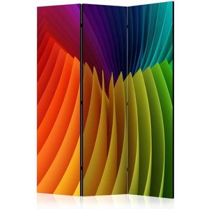 Vouwscherm - Regenboog scherm 135x172cm , gemonteerd geleverd (kamerscherm), dubbelzijdig geprint