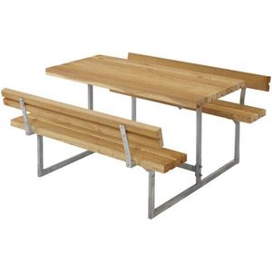 Kinderpicknicktafel lariks geolied - Basic met 2 rugleuningen