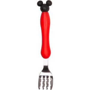 Kinderbestek - Vork - Mickey Mouse - rvs met plastic handgreep - Rood - 1 stuk