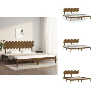 vidaXL Bedframe - Bedframes - Bed - Bedbodem - Bedframe massief hout honingbruin 200x200 cm